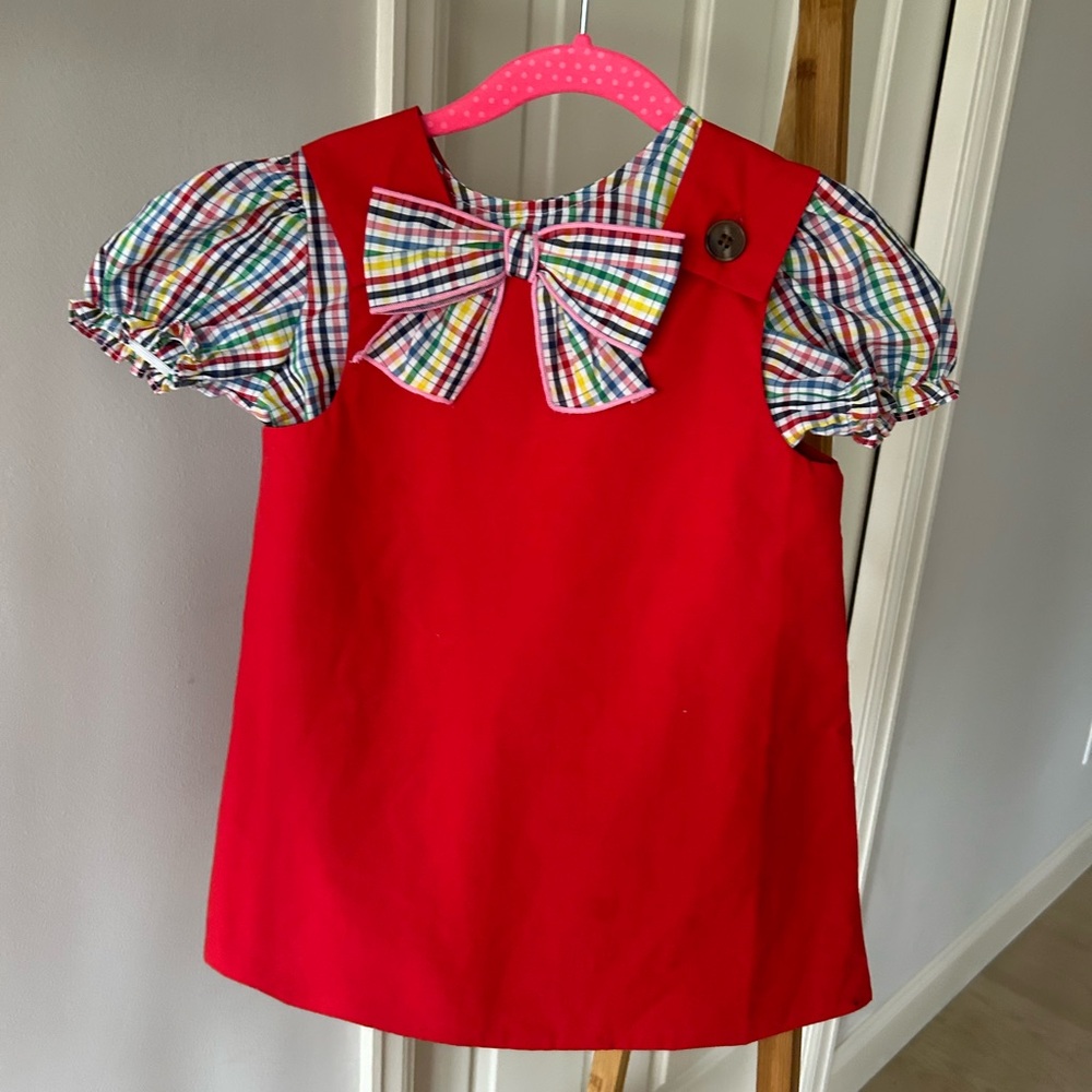 The Beaufort Bonnet Company Red Plaid Kids Dress